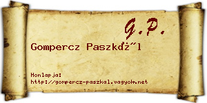 Gompercz Paszkál névjegykártya